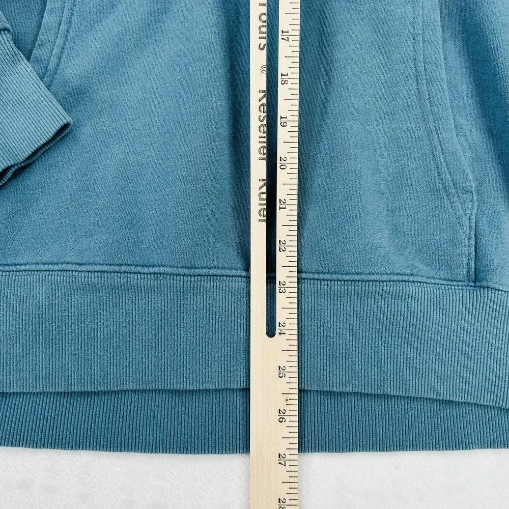 The North Face Hoodie Mens Large Blue Never Stop Exploring Pullover Fleece Logo